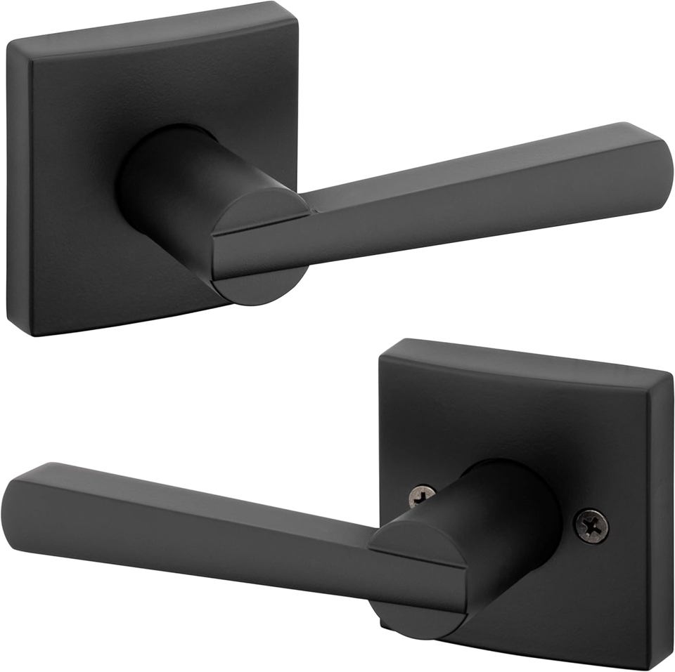 Baldwin Spyglass Passage Door Lever Set - Matte Black