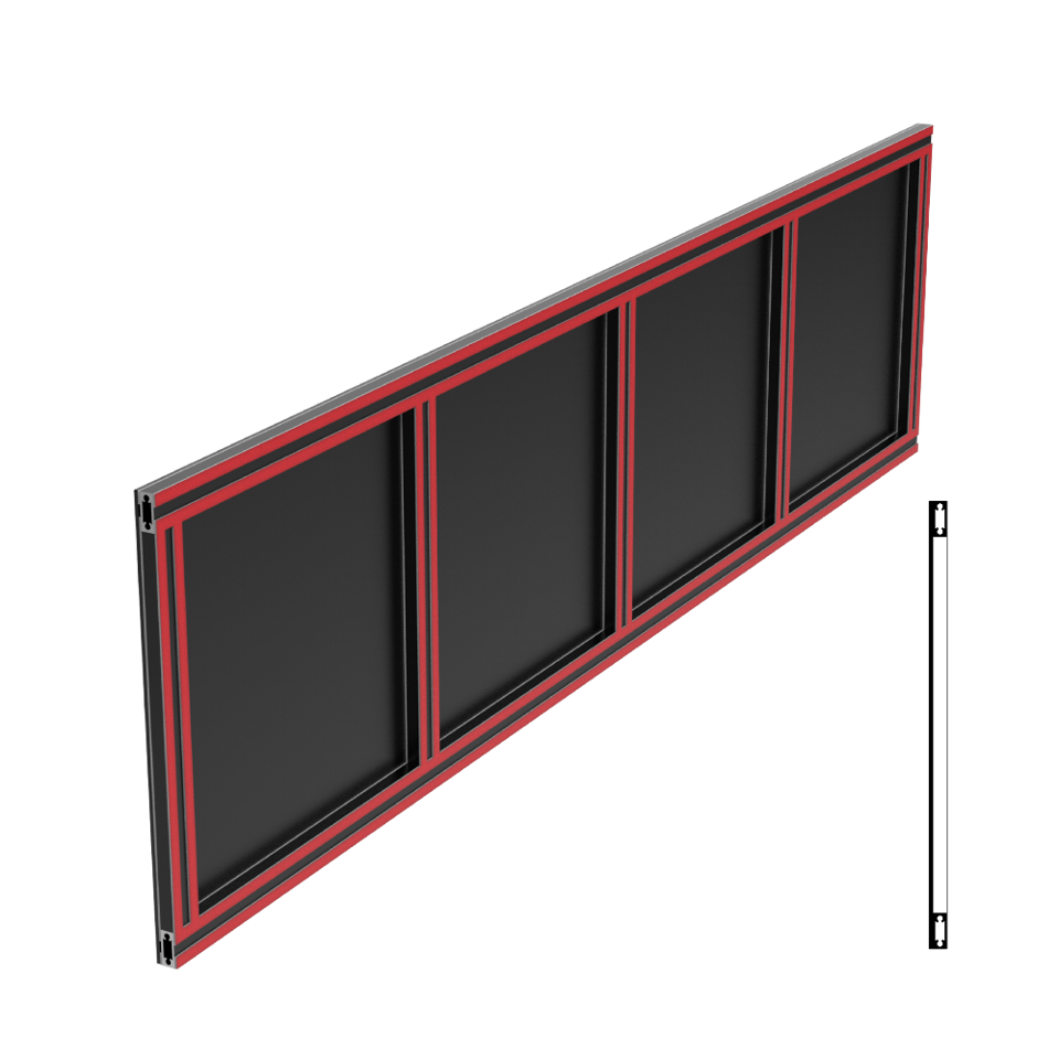 Kick Plates Set of 2 pcs for KOMPAS ULTRA SLIM Door - Black