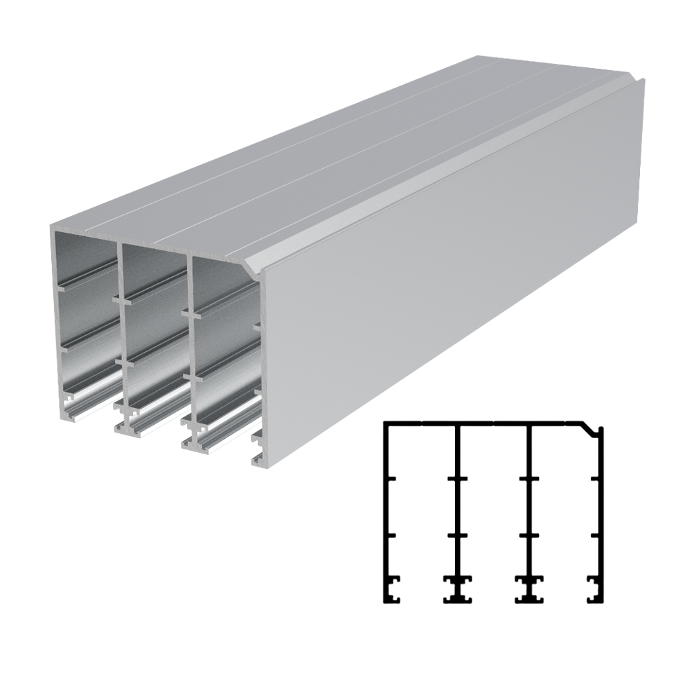 SGL-1116 Top Guide Profile 118" Stock Length - Satin Anodized