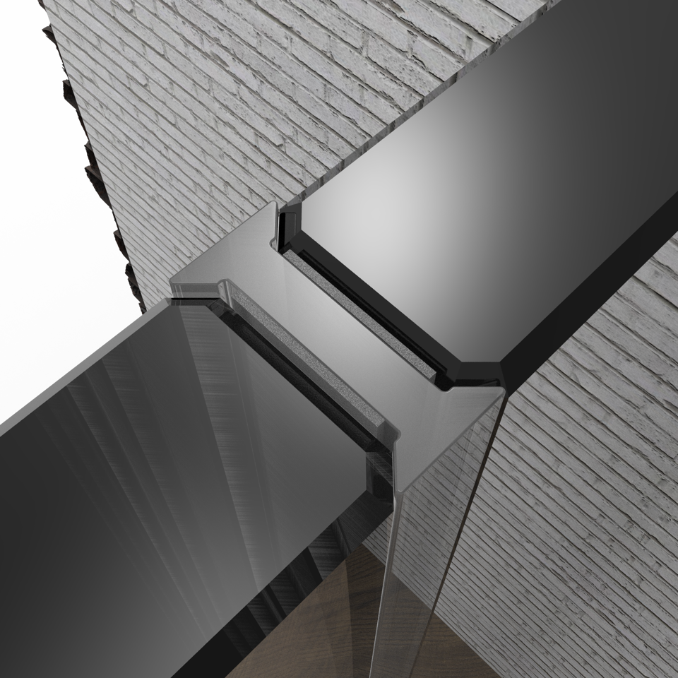 Clear Copolymer Strip for 180 Degree Glass-to-Glass Joints - 3/8" Glass