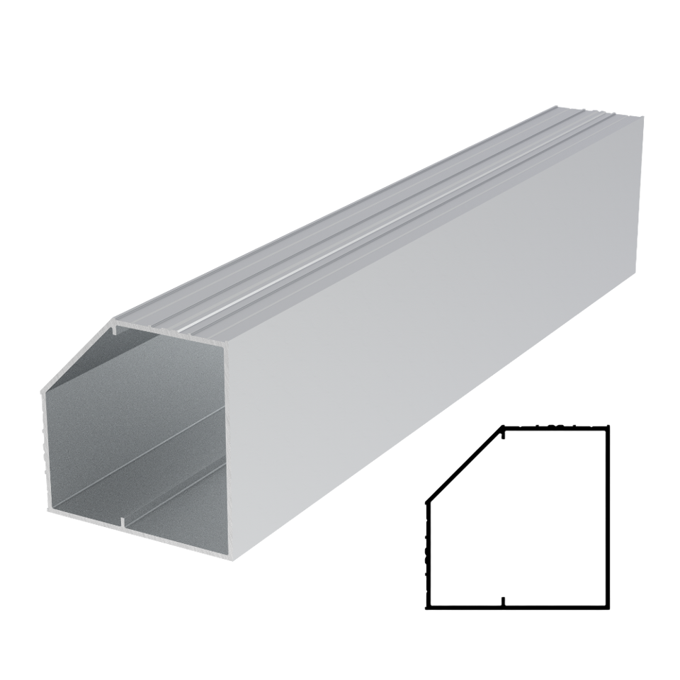 Corner Aluminum Profile 236" Stock Length - Satin Anodized