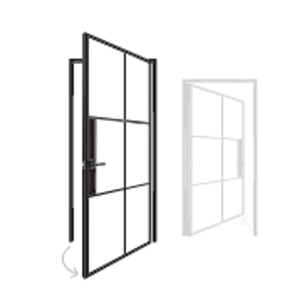 Steel Swing Door with Frame Right Hand Outswing / Left Hand Inswing 3/16" Glass (Clear)