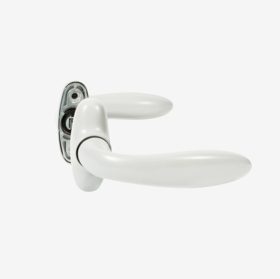 Round Lever Handset For KOMPAS Framed Doors - Satin Anodized