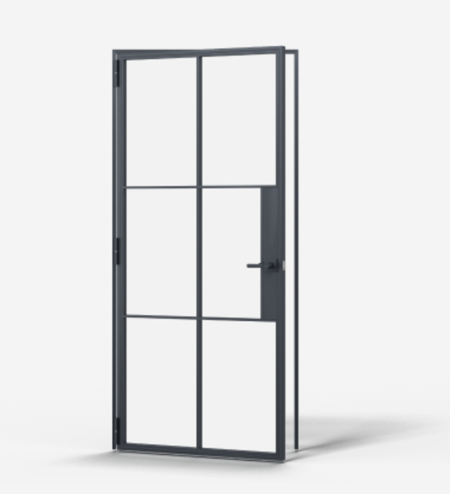 Steel Swing Door with Frame Right Hand Outswing / Left Hand Inswing 3/16" Glass (Clear)