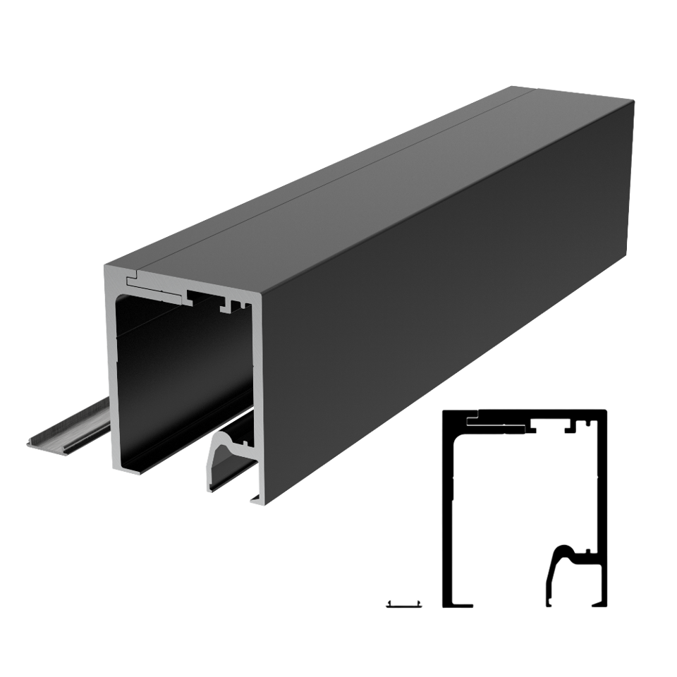 CGS Sliding Door and Fixed Panel 157" Top Track C - Black matte