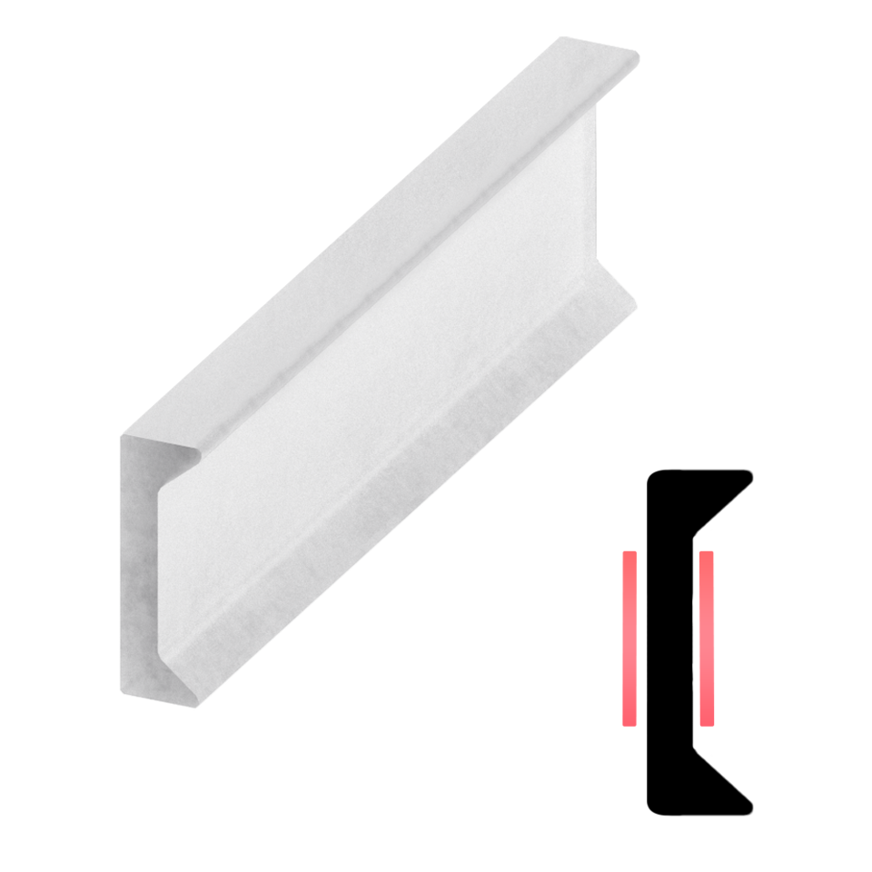 Clear Copolymer Strip for Abutment Joints - 3/8" Glass