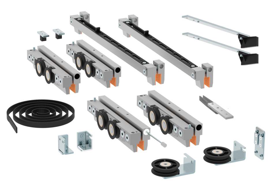 CGS Multisliding Complete Sliding Door Fitting Set with Anti-Shock and Single Soft Close