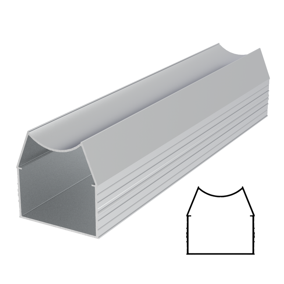 Extended Connecting Aluminum Profile 232" - Satin Anodized
