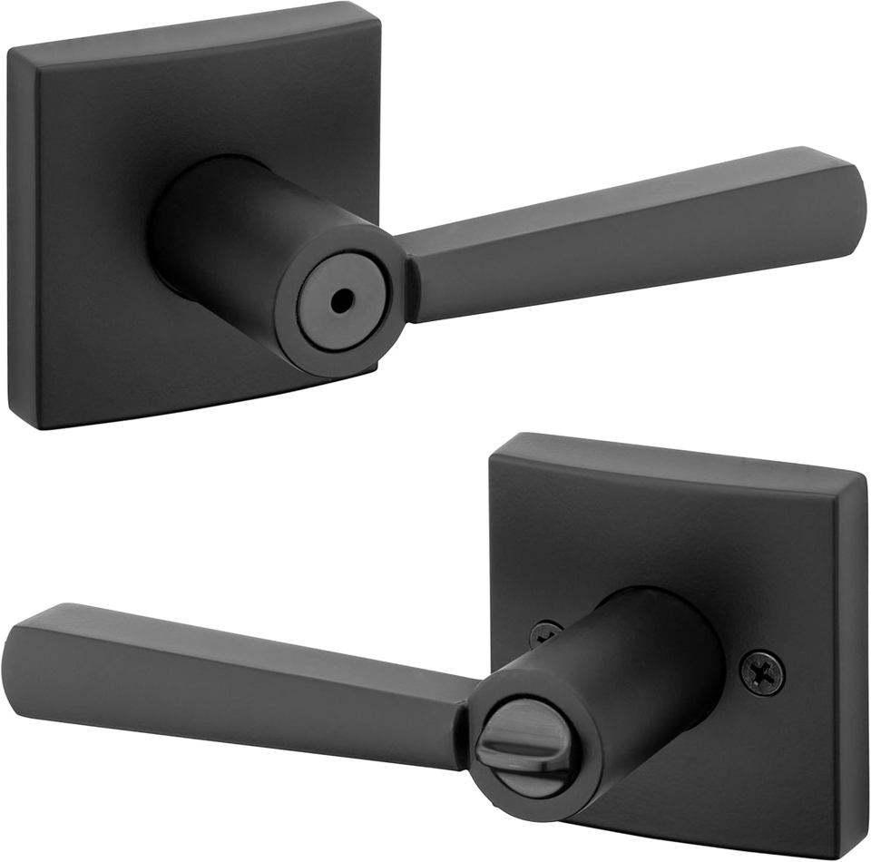 Baldwin Spyglass Privacy Door Lever Set - Matte Black