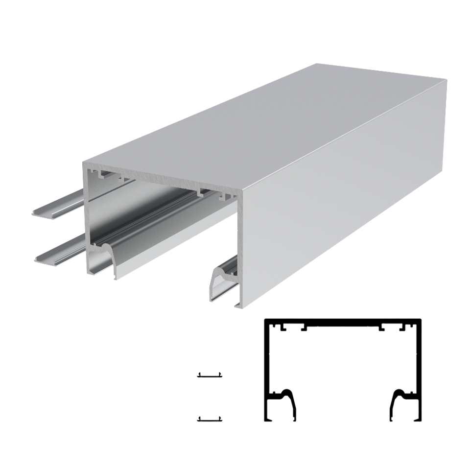 CGS Multisliding Door 157" Top Track H2 - Satin Anodized