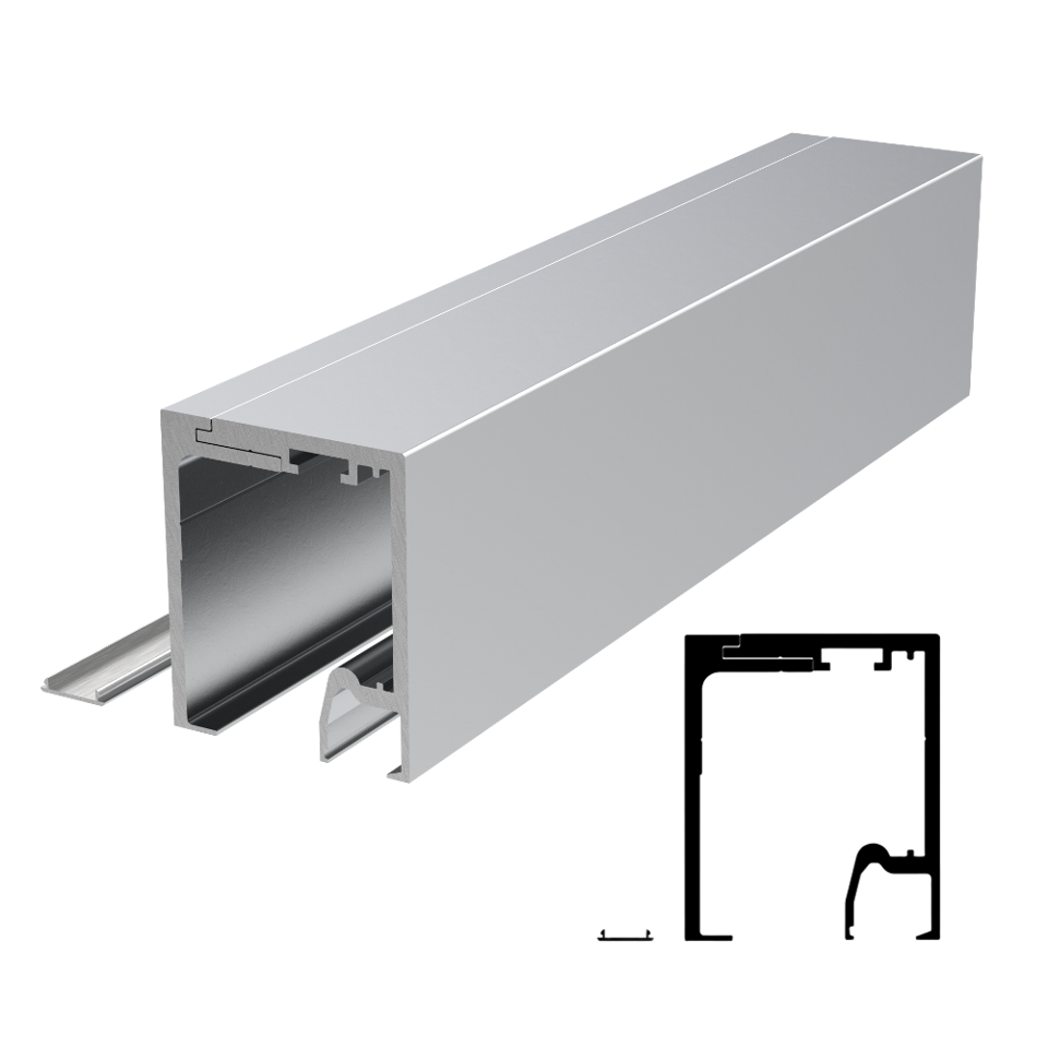 CGS Sliding Door and Fixed Panel 157" Top Track C - Satin anodized