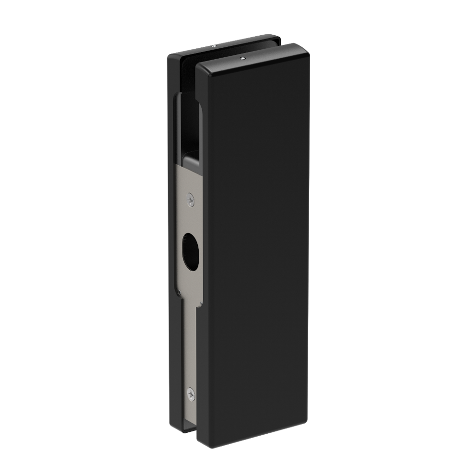 AMR Series Patch Lock Glass Mounted Strike - Black Matte
