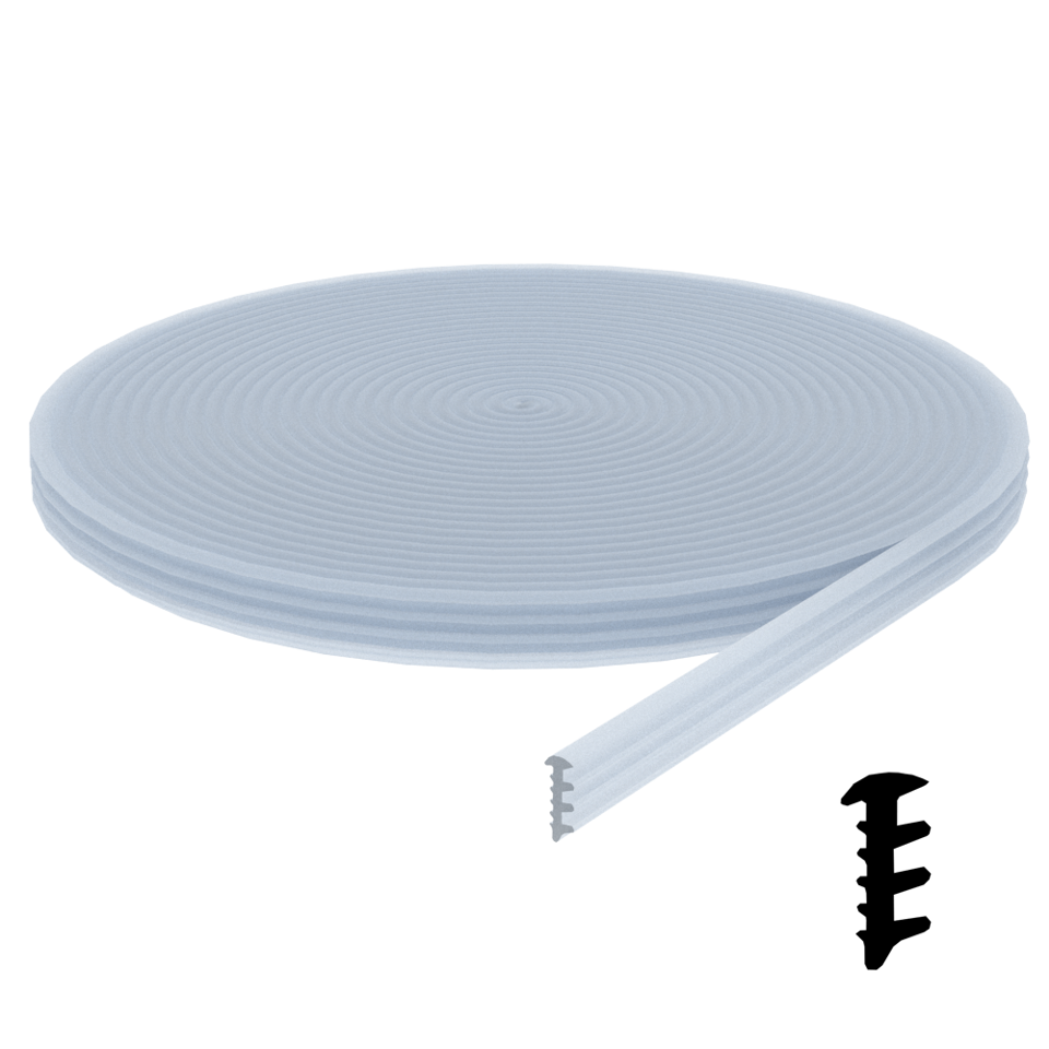 CGS/CGF Series 1/8" Clear Vinyl Gasket for Fixed Panel - 100'