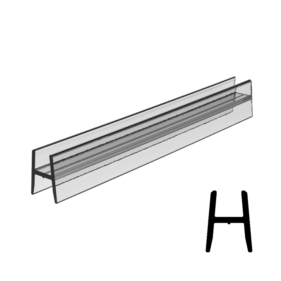 SGL-1116 Rigid 'H' Seal for 3/8" Glass - 126" Stock Length