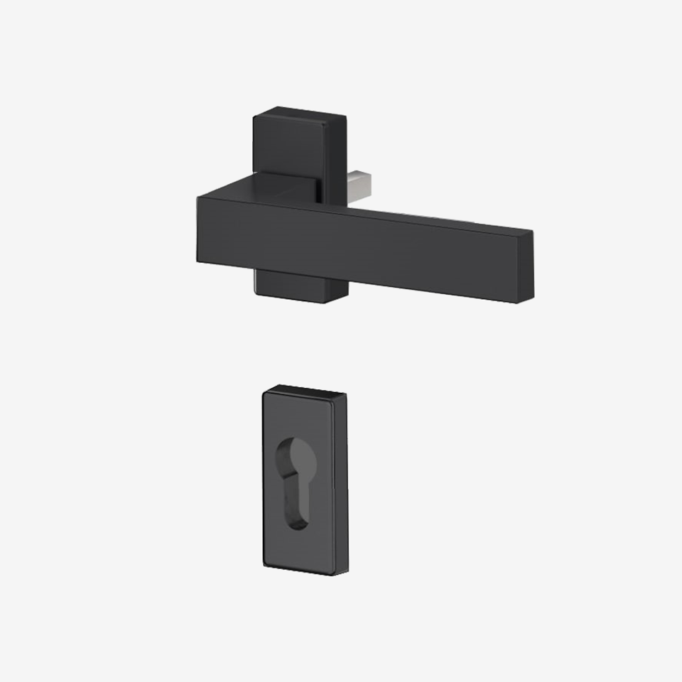 Square Lever Handset For KOMPAS Framed Doors - Black Matte