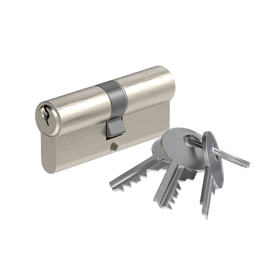 Mortise EUR Cylinder Key/Key 70mm Satin Nickle