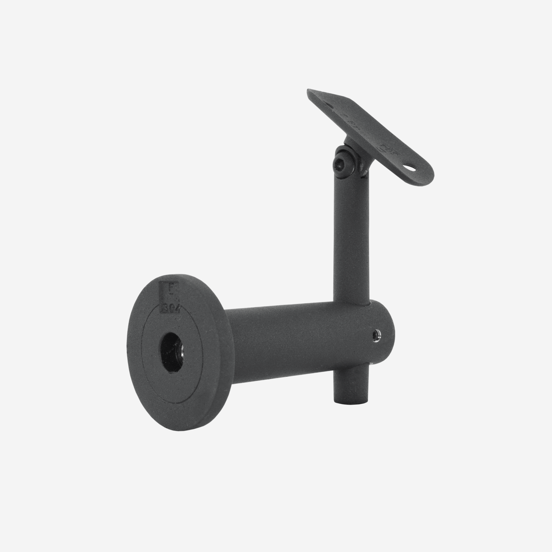CG Matte Black Wall Mounted Handrail Bracket with Round Handrail Adapter Plate