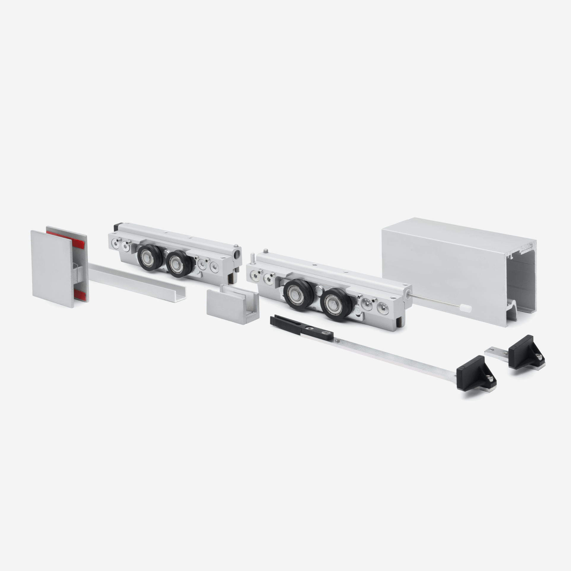 CGS-200 Wall or Ceiling Mount Sliding Door and Fixed Panel Kit with Anti-Shock Mechanism and 157" Track
