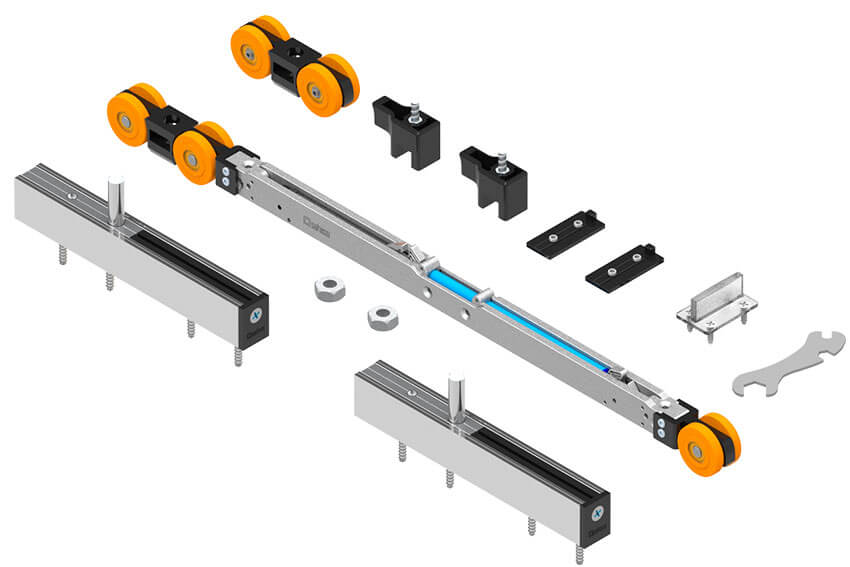 XL Series Sliding Door Rollers System Kit with Double Soft Close Mechanism